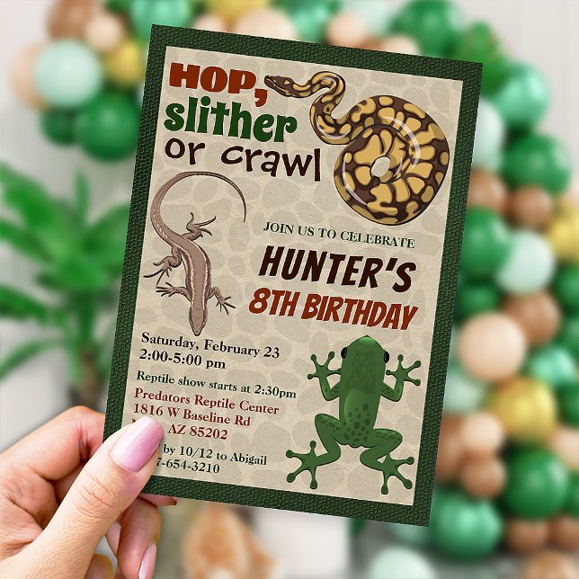 Reptile invitation, Reptile show birthday invite (Creator Uploaded)