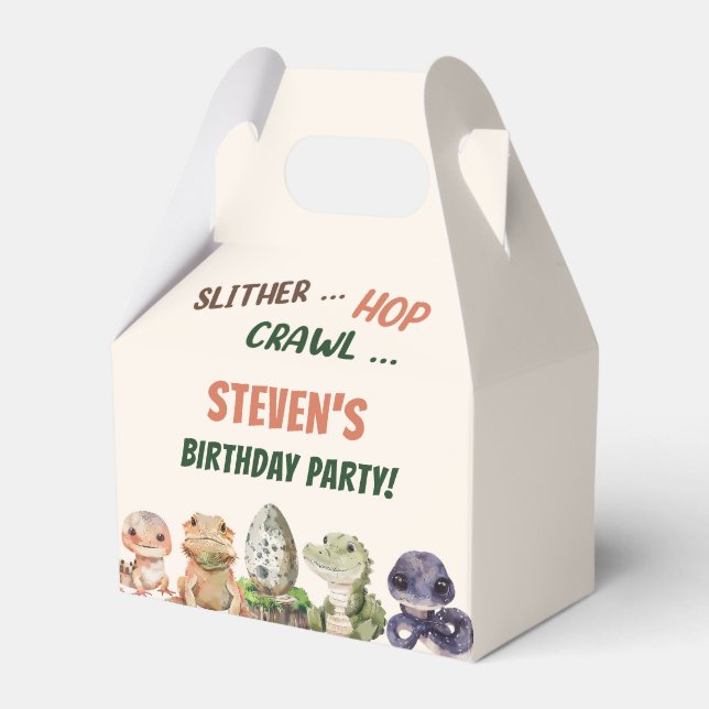 Reptile Kids Birthday Party Favour Box (Front Side)