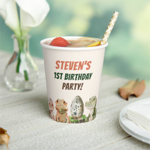 Reptile Kids Birthday Party Paper Cups