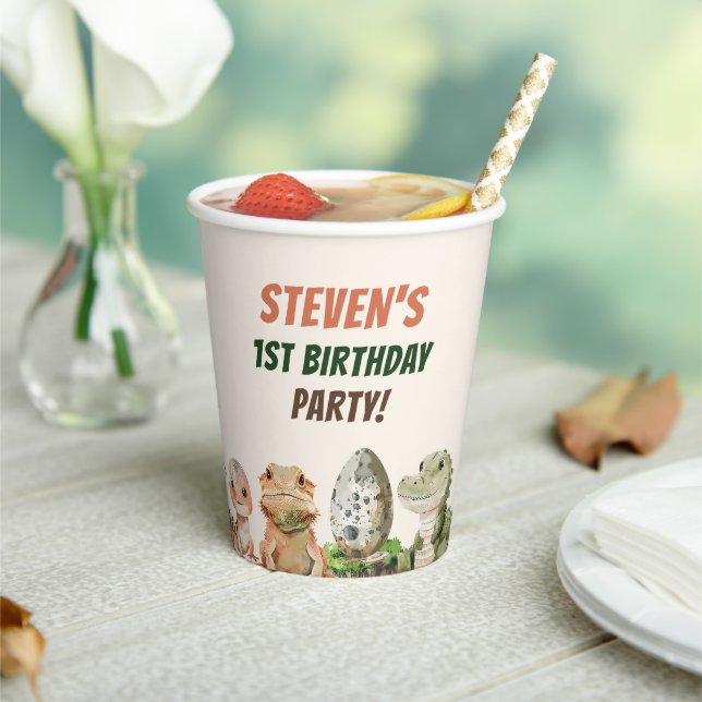 Reptile Kids Birthday Party Paper Cups (Insitu)