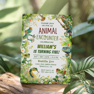 Reptile Kids Boy Birthday Party Invitation