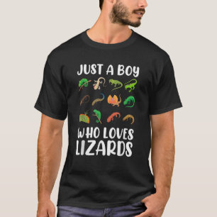 Reptile Kids Lizard Just A Boy Who Loves Lizards T-Shirt