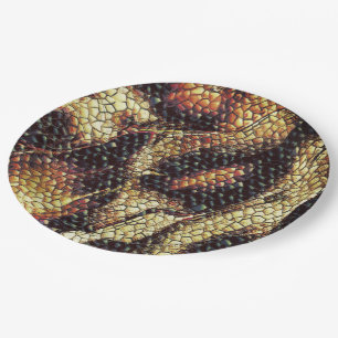 Reptile leather with yellowish and brown stains? paper plate
