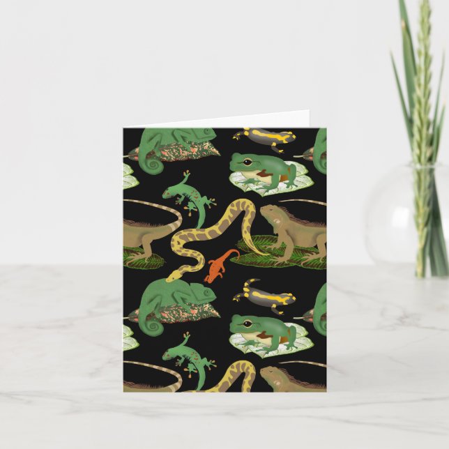 Reptile, Lizards & Amphibians Pattern Card (Front)
