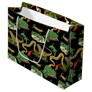 Reptile, Lizards & Amphibians Pattern Large Gift Bag