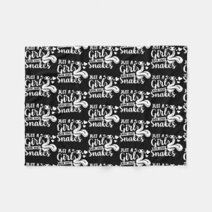 Reptile Lover Just A Girl Who Loves Snakes Fleece Blanket