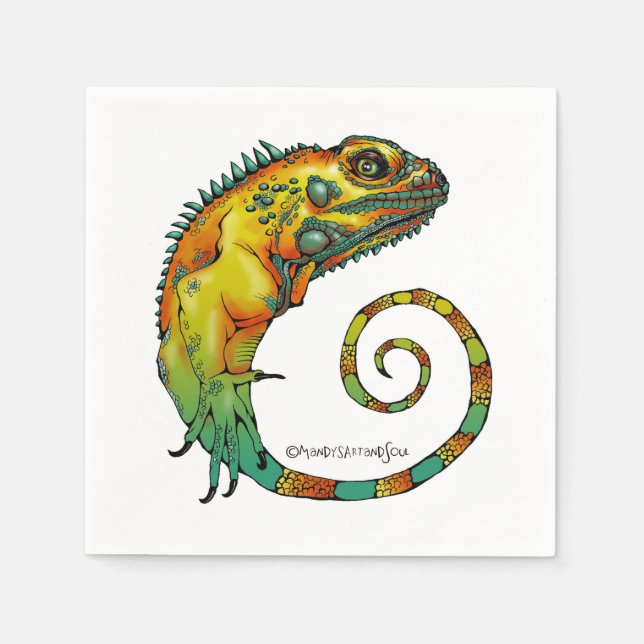 Reptile Napkins for a Birthday Party (Front)