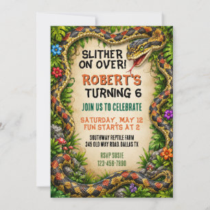 Reptile Outing Snake Farm Birthday Party Card