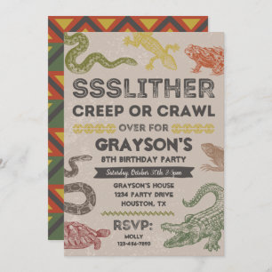 Reptile Party Invitations   Reptile Birthday