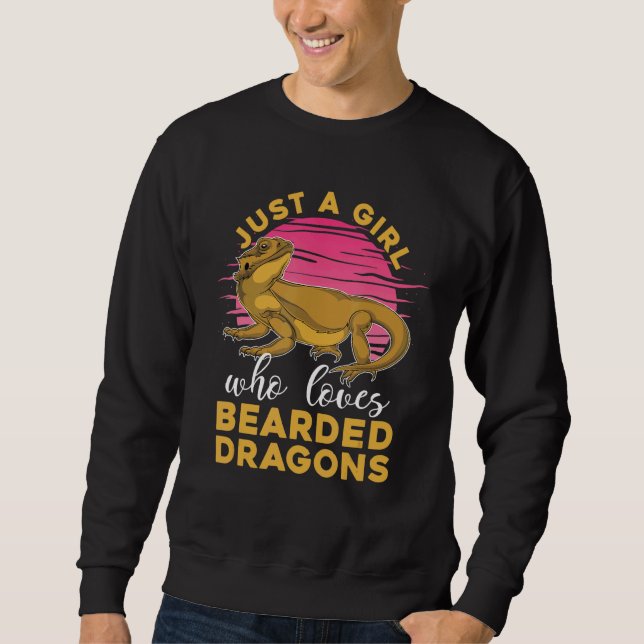 Reptile Pet Women Just A Girl Who Loves Bearded Dr Sweatshirt (Front)