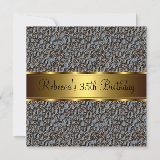 Reptile Print 35th Elegant Birthday Party Invitation (Front)