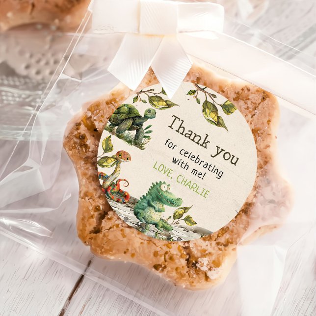 Reptile Show Birthday Party Classic Round Sticker (Creator Uploaded)