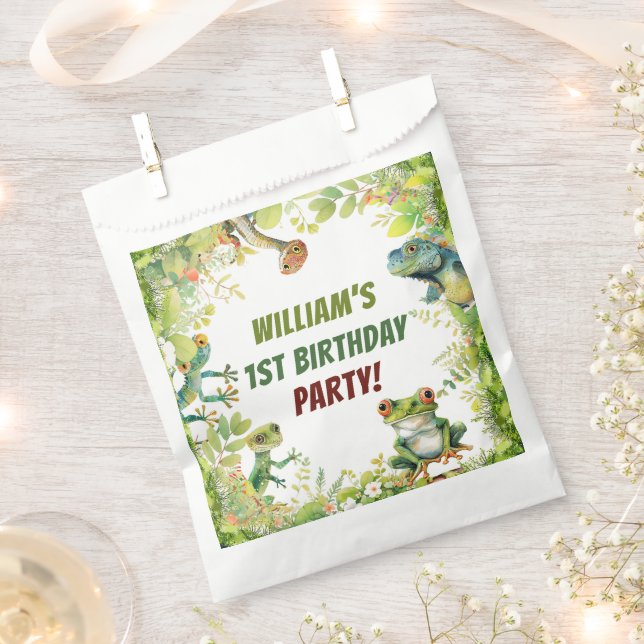 Reptile Show Birthday Party Favour Bag (Clipped)