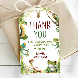 Reptile Show Birthday Party Gift Tags