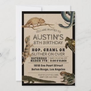 Reptile Show Birthday Party Invitation