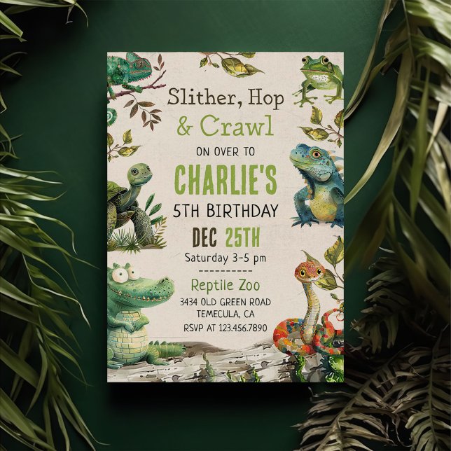 Reptile Show Birthday Party Invitation (Creator Uploaded)