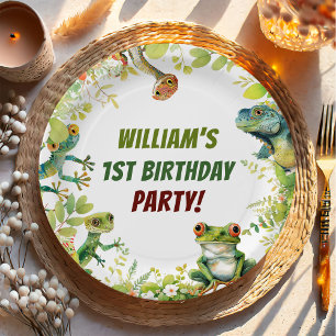 Reptile Show Birthday Party Paper Plate