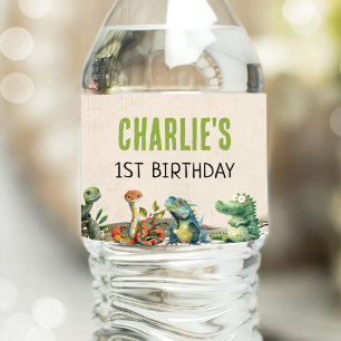 Reptile Show Birthday Party Water Bottle Label