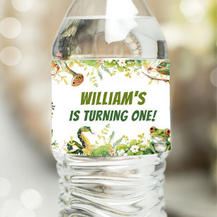 Reptile Show Birthday Party Water Bottle Label