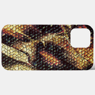 'Reptile skin' with yellow to sepia brown stains iPhone 13 Pro Max Case
