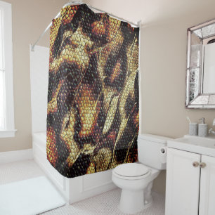 Reptile skin with yellowish and dark spots? shower curtain