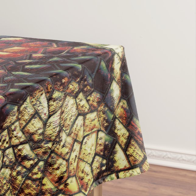 Reptile skin with yellowish and dark spots?  tablecloth (In Situ)