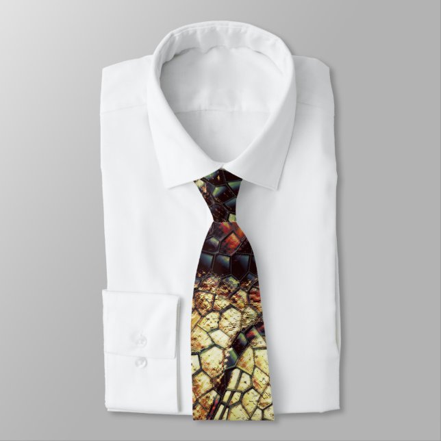 Reptile skin with yellowish and dark spots?  tie (Tied)
