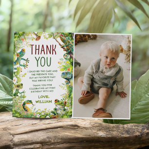 Reptile Slither Crawl Snake Birthday Photo Thank You Card