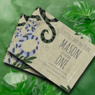 Reptile Snake Art Zoo Birthday Party Invitation