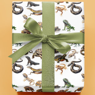Reptile Snake Lizard turtle  Animal Pattern Wrapping Paper