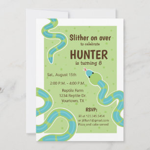 Reptile Theme Party Birthday Invitation