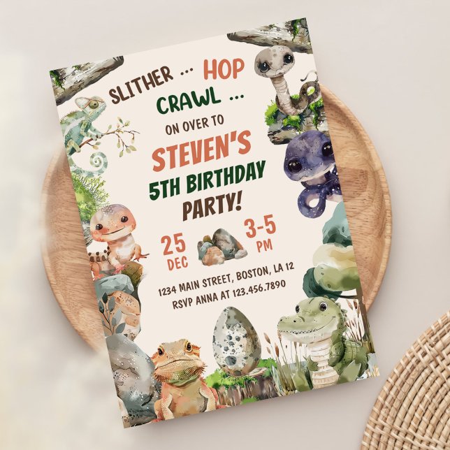 Reptile Themed Kid's Birthday Party  Invitation (Creator Uploaded)