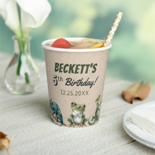 Reptile Themed Kid's Birthday Party  Paper Cups