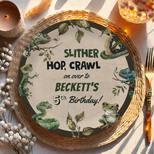 Reptile Themed Kid's Birthday Party Paper Plate
