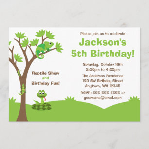 Reptile Tree Birthday Party Invitation