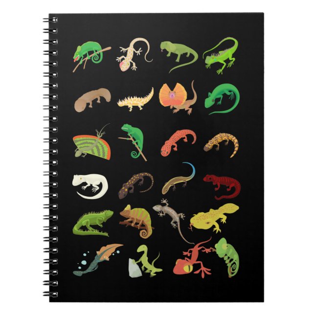 Reptile Types Cute Gecko Lizard Notebook (Front)