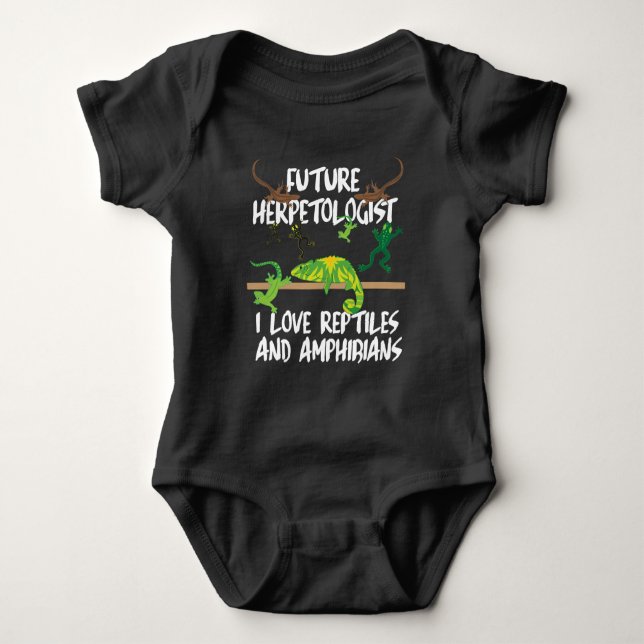 Reptiles and amphibians gift lizard baby bodysuit (Front)