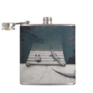 Reptiles Basking Hip Flask