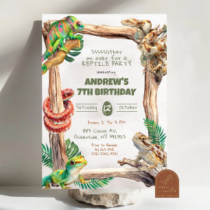 Reptiles Boy Birthday Invitation