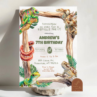 Reptiles Boy Birthday Invitation