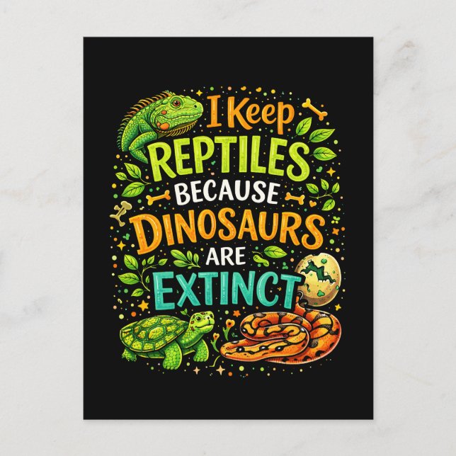 Reptiles Rule Postcard (Front)