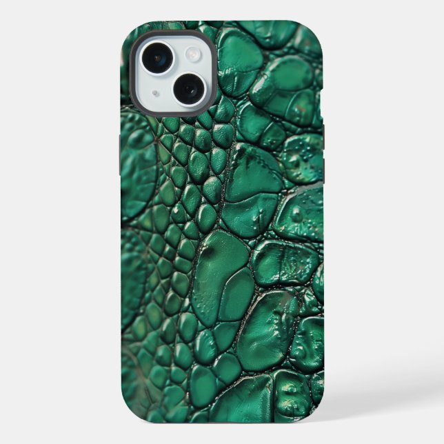 Reptilian Chic Emerald Design iPhone Case (Back)