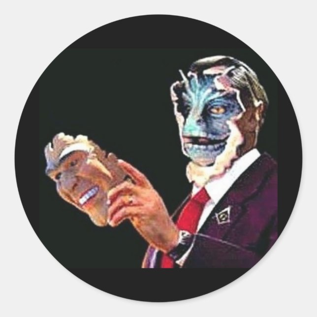 reptilian classic round sticker (Front)