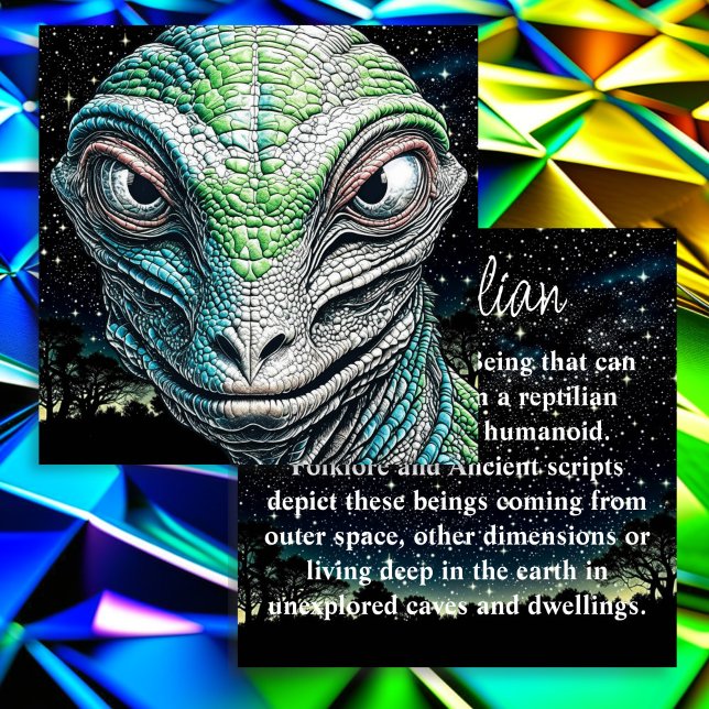 Reptilian Lizard Man Alien Extraterrestrial Being Card (Creator Uploaded)