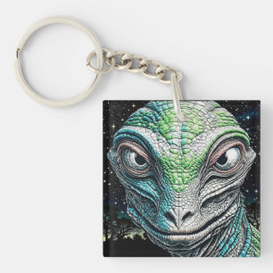 Reptilian Lizard Man Alien Extraterrestrial Being Key Ring
