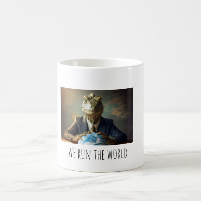 Reptilians Run The World Coffee Mug (Center)