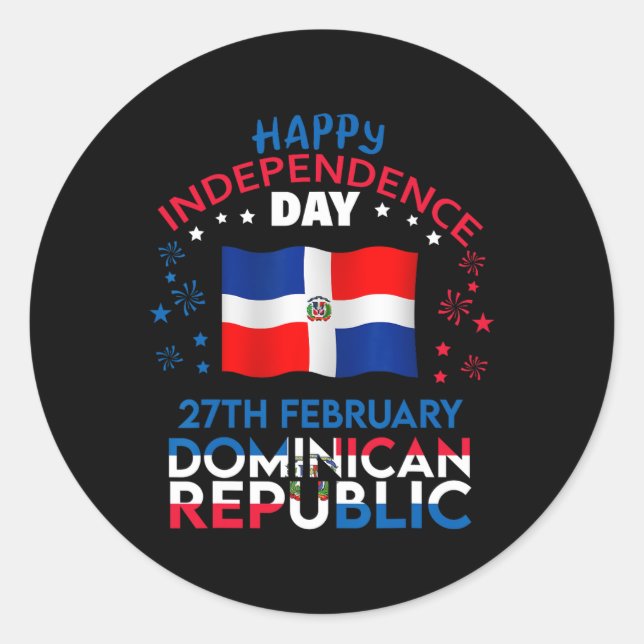 Republic 180th Independence Day Dominican Flag  Classic Round Sticker (Front)