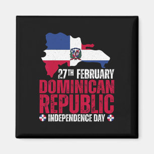 Republic Independence Day Dominican Flag And Map Magnet