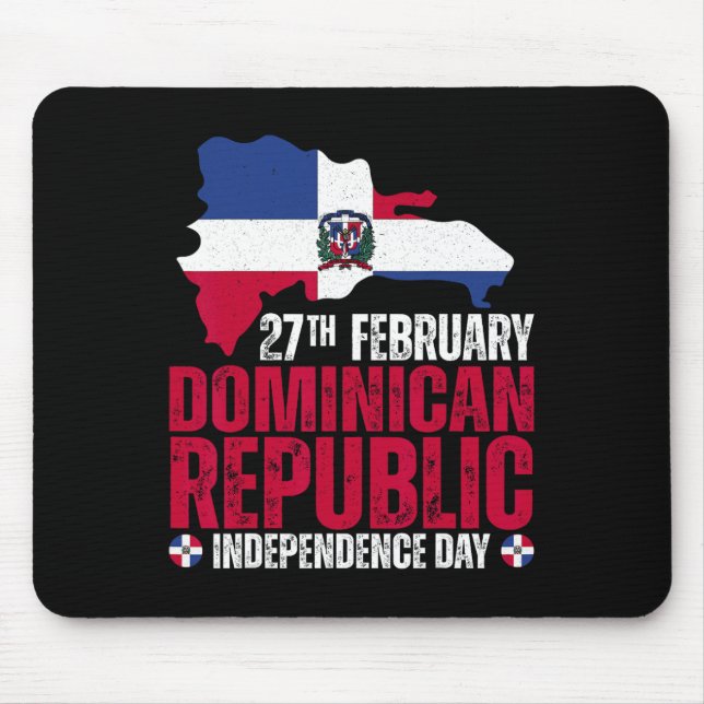 Republic Independence Day Dominican Flag And Map  Mouse Pad (Front)