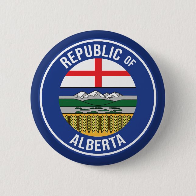 Republic of Alberta WEXIT 6 Cm Round Badge (Front)
